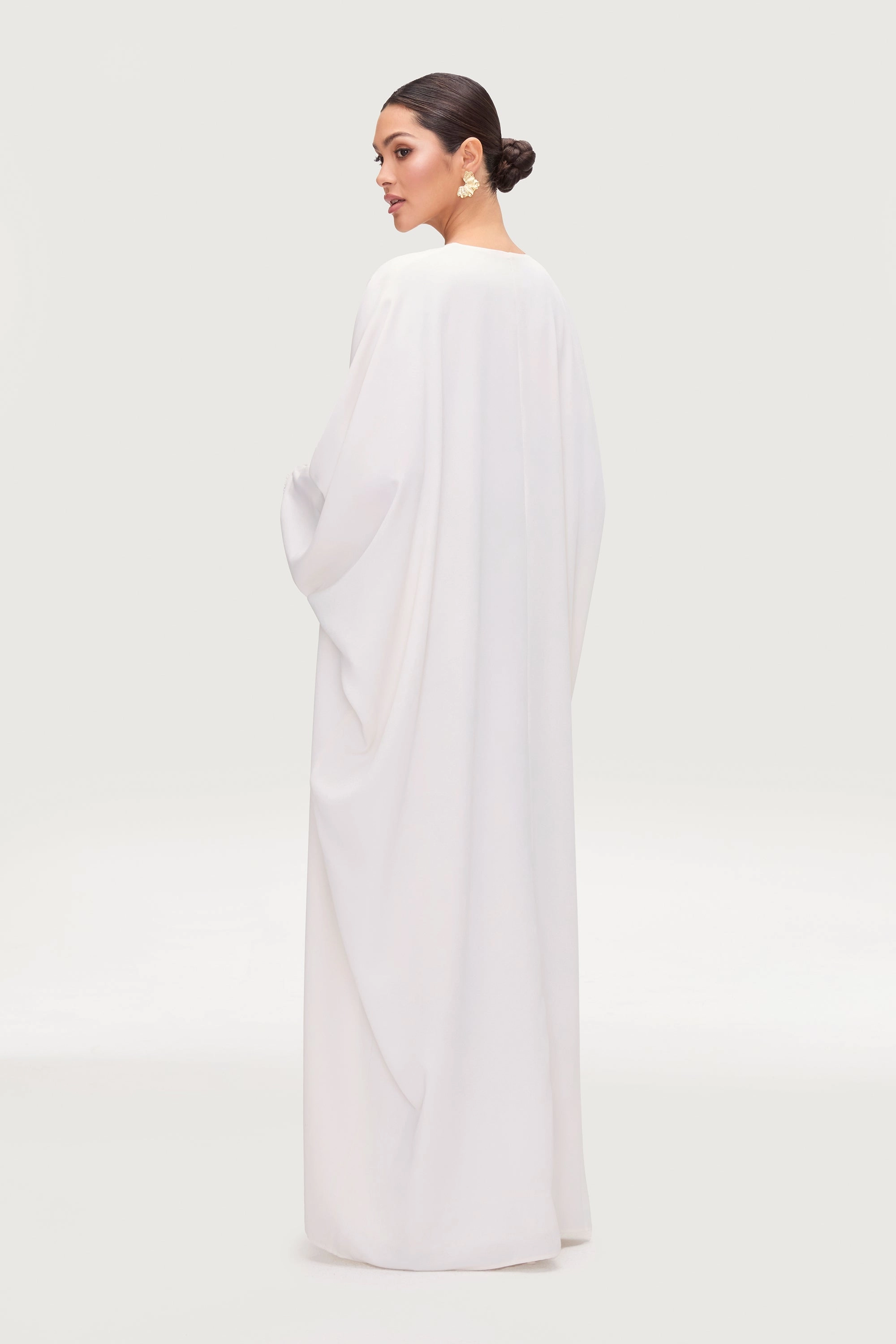 Lina Embellished Abaya - White