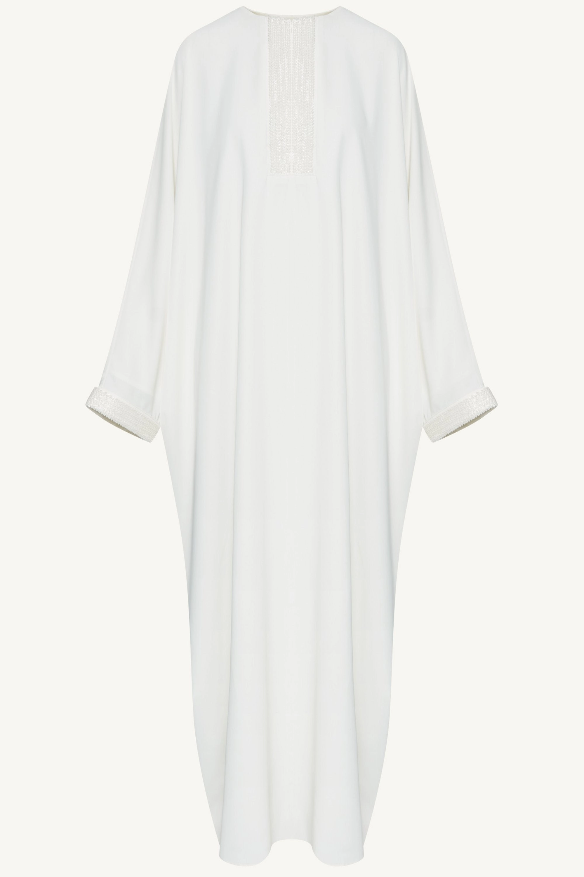 Lina Embellished Abaya - White