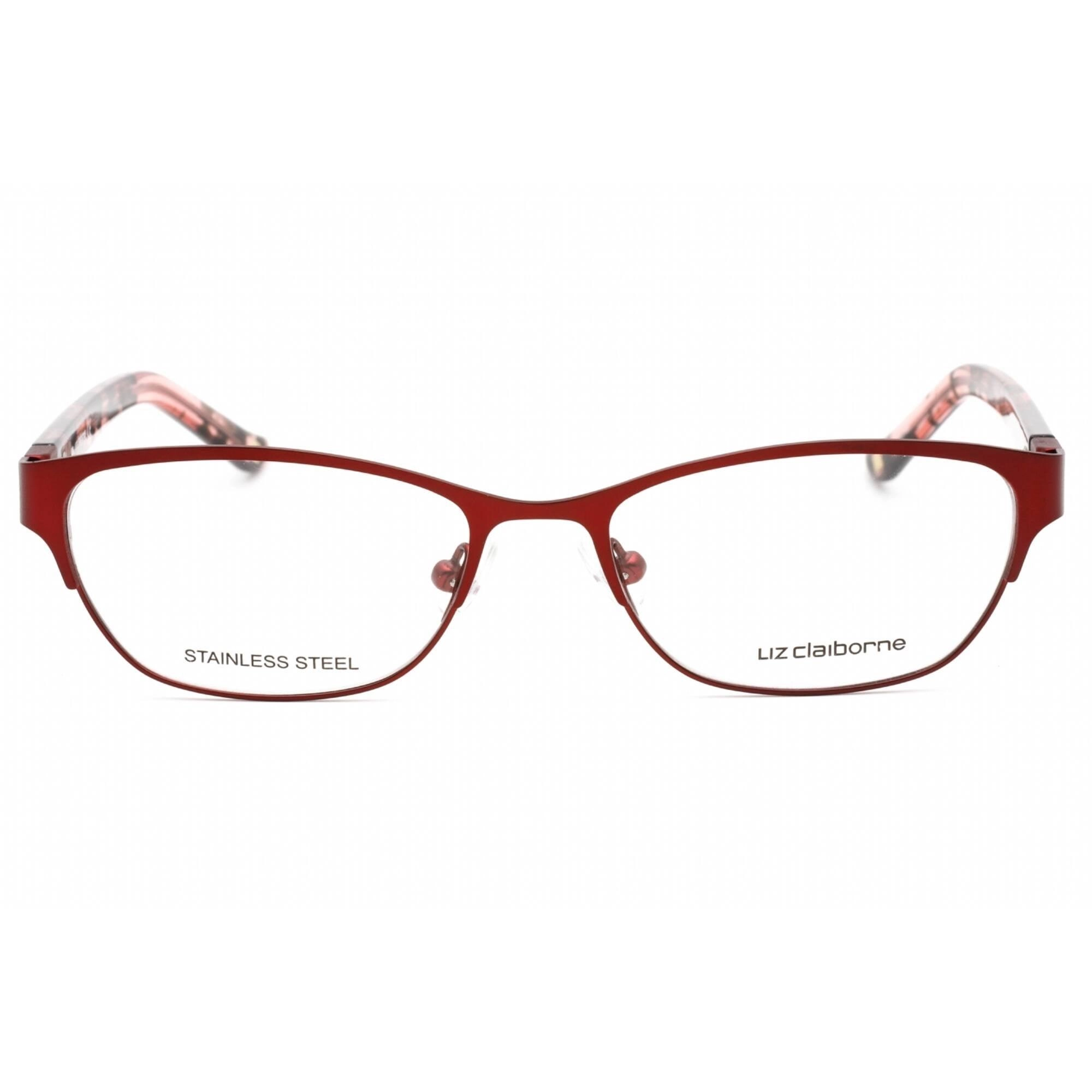 Liz Claiborne Women's Eyeglasses - Matte Burgundy Metal Oval Frame | L 439 07BL 00