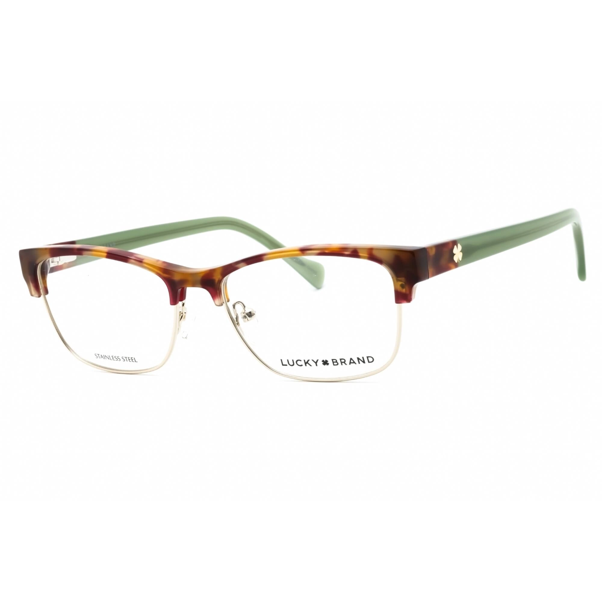 Lucky Brand Women's Eyeglasses - Tortoise/Green Cat Eye Full Rim Frame | D228 0TOG