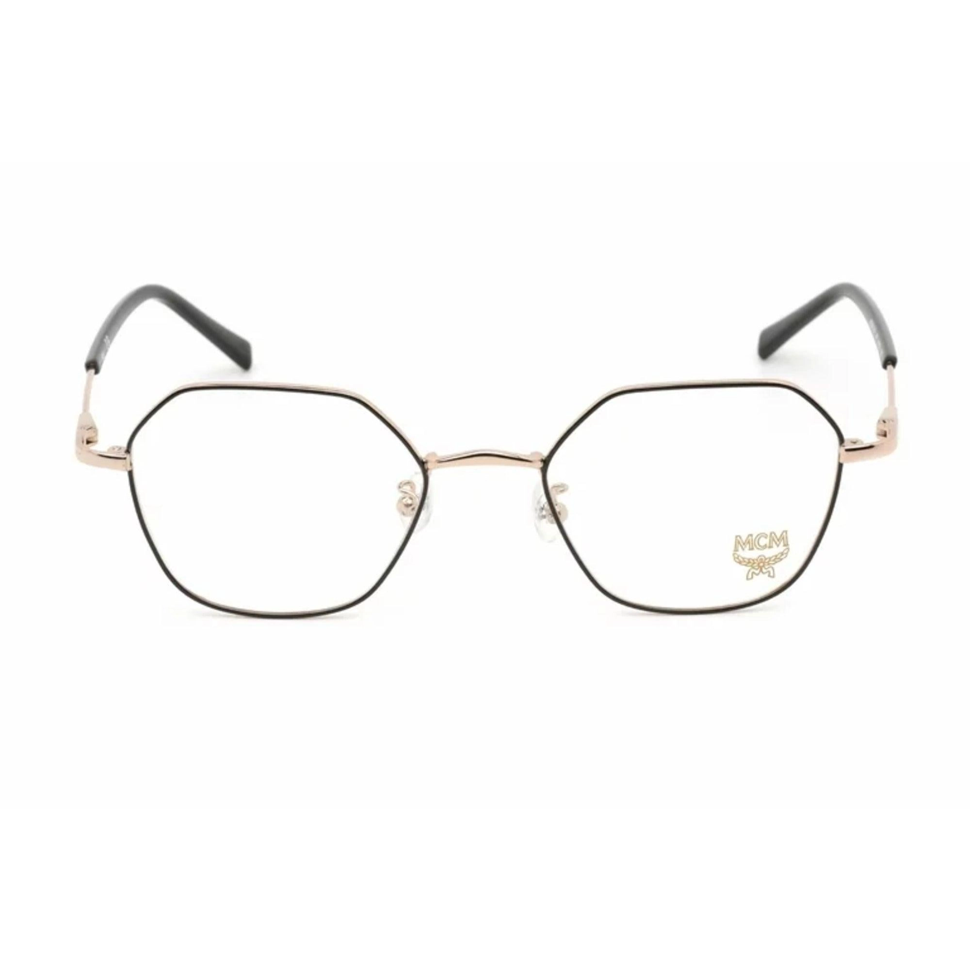 MCM Men's Eyeglasses - Shiny Rose Gold/Black Metal Geometric Frame | MCM 2141A 781