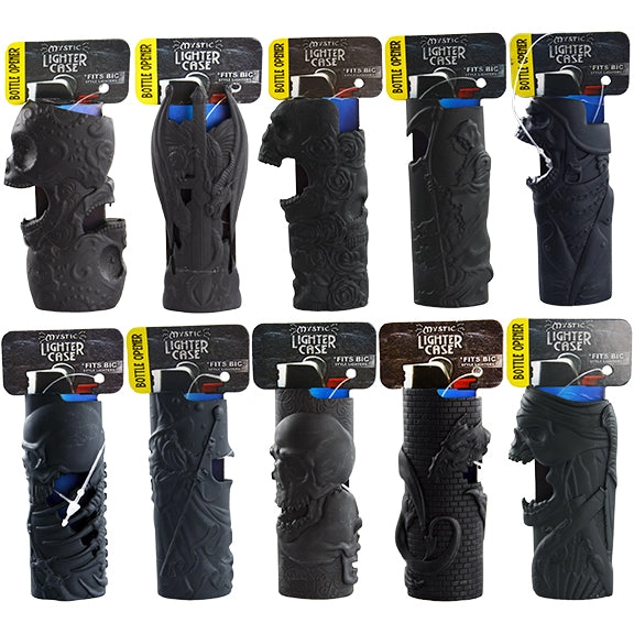 Metal Black Mystic Lighter Case - 12 Pieces Per Retail Ready Display 22263
