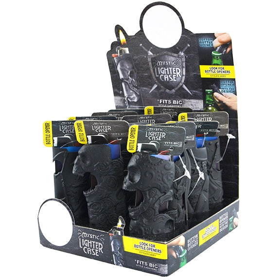 Metal Black Mystic Lighter Case - 12 Pieces Per Retail Ready Display 22263