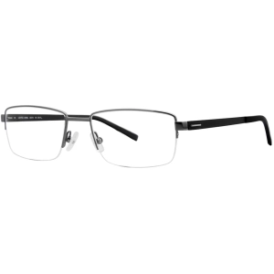 Morel Men's Eyeglasses - Grey/Black Metal Half Rim Rectangular Frame | 30036L GN01