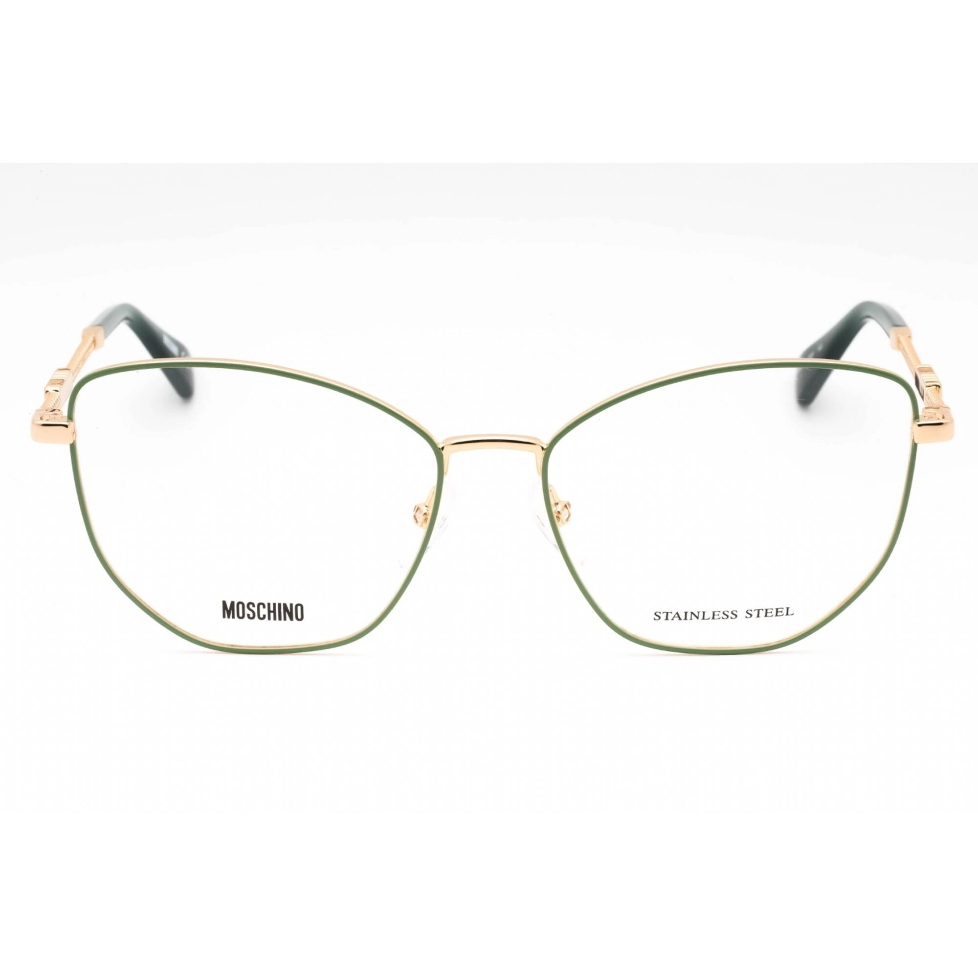 Moschino Women's Eyeglasses - Gold Green Metal Butterfly Full Rim | MOS611 0PEF 00