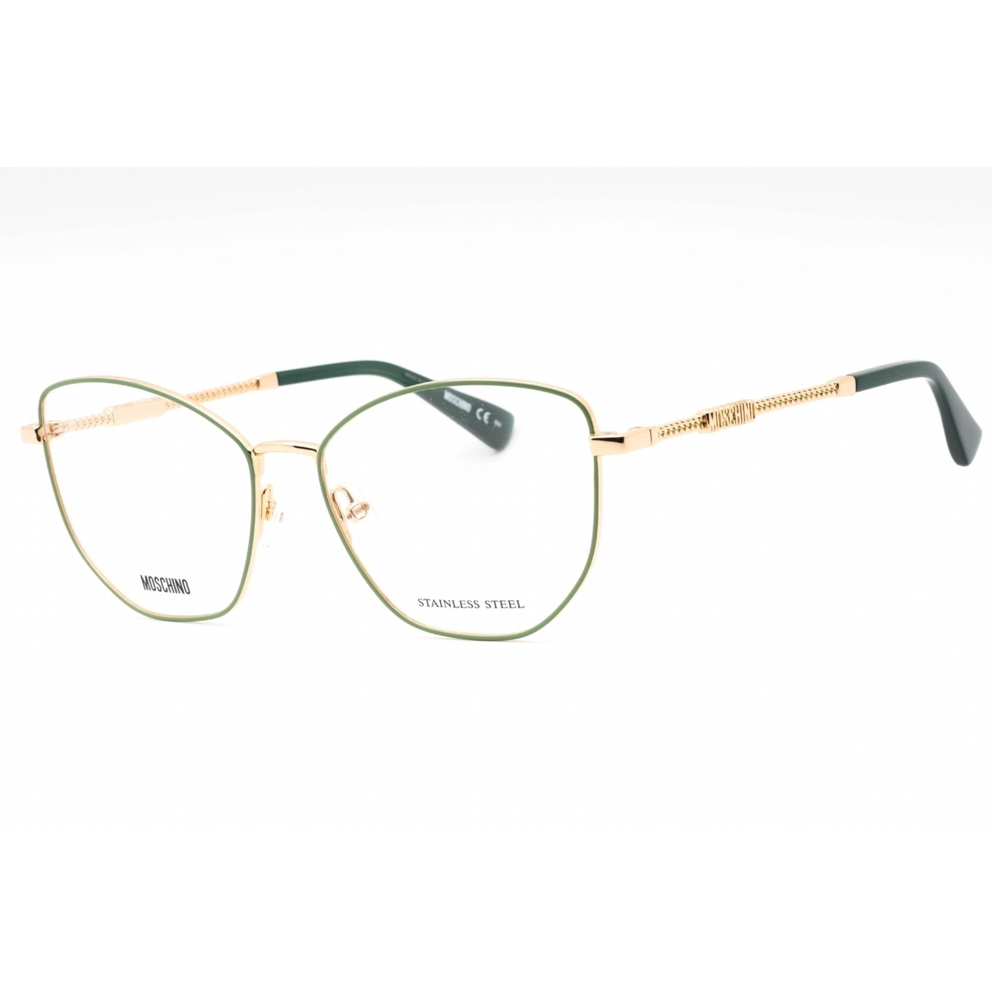 Moschino Women's Eyeglasses - Gold Green Metal Butterfly Full Rim | MOS611 0PEF 00