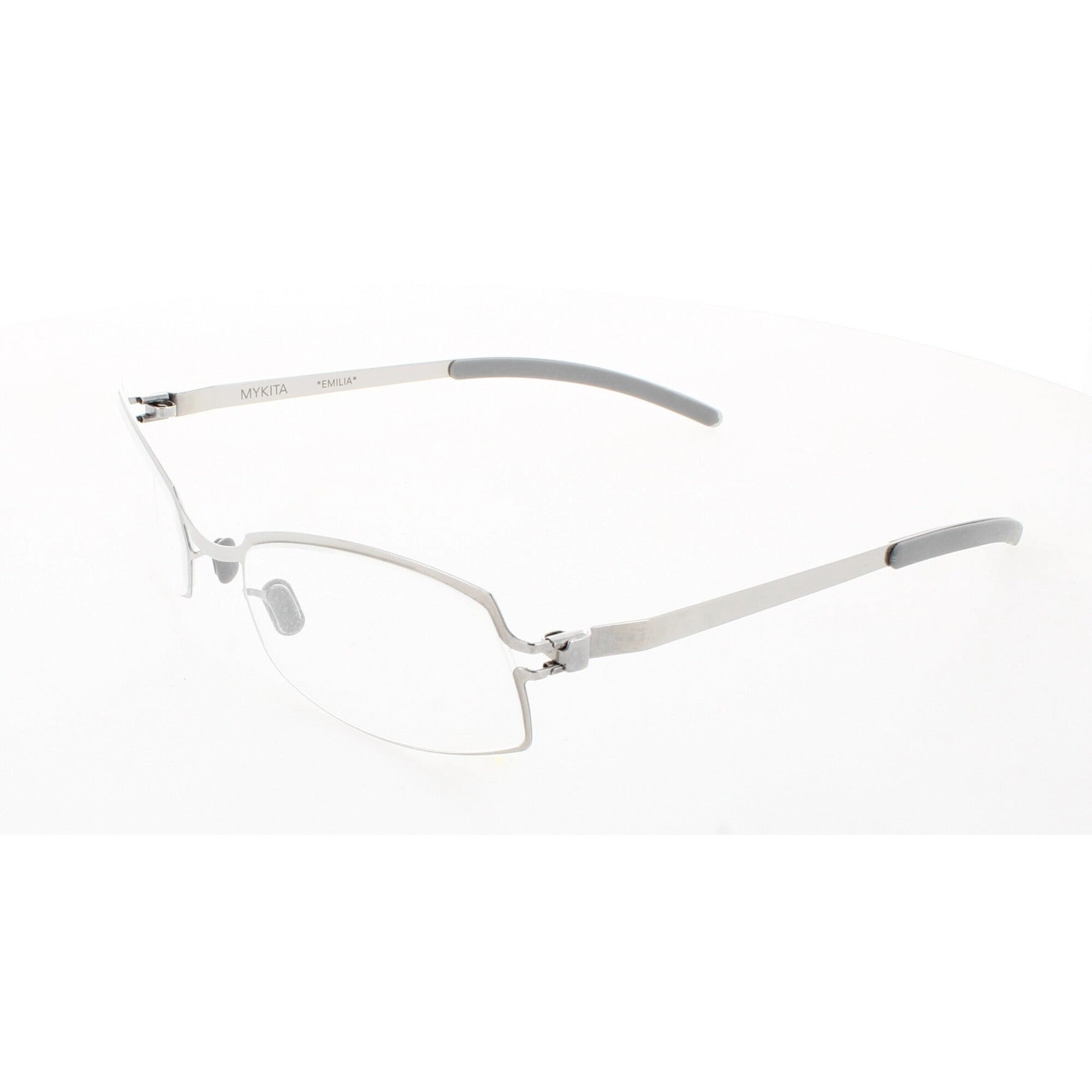 Mykita Unisex Eyeglasses - Silver Metal Rectangular Frame | NO1-EMILIA-SILVER 001
