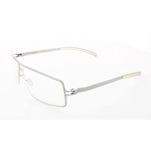 Mykita Unisex Eyeglasses - Silver Metal Rectangular Full Rim Frame | HUGO-SILVER-DEMO