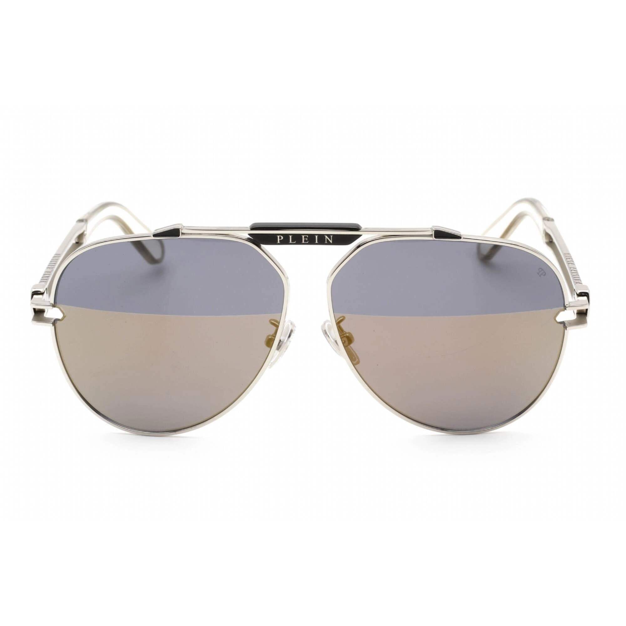 Philipp Plein Women's Sunglasses - Silver Metal Aviator Shape Frame | SPP048M 0K07