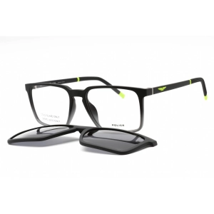 Police Men's Eyeglasses - Black Plastic Rectangular Shape Full Rim Frame | UPLL75 WT5P
