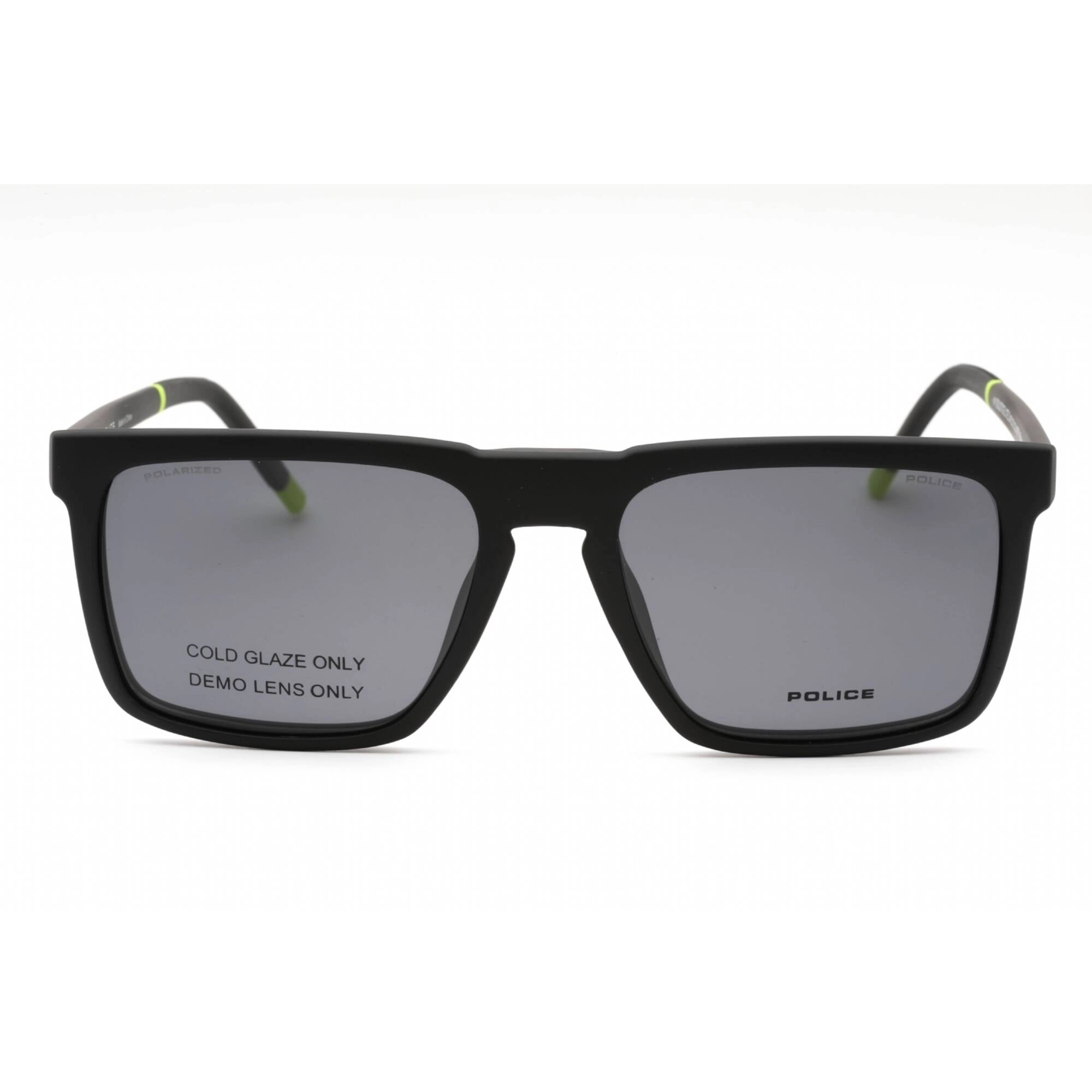 Police Men's Eyeglasses - Black Plastic Rectangular Shape Full Rim Frame | UPLL75 WT5P
