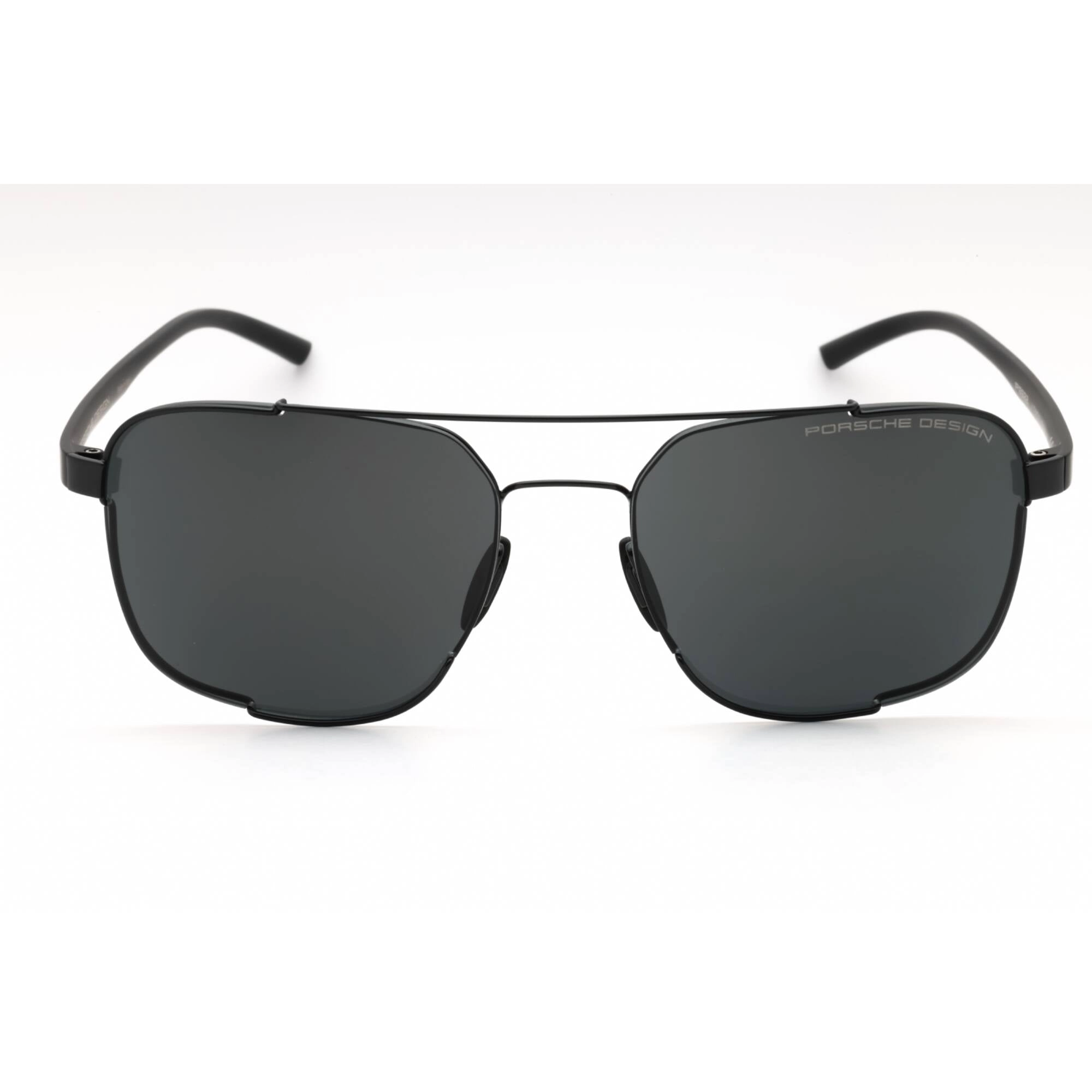 Porsche Men's Sunglasses - Black Metal Pilot Shape Full Rim Frame Grey Lens | P8922 A