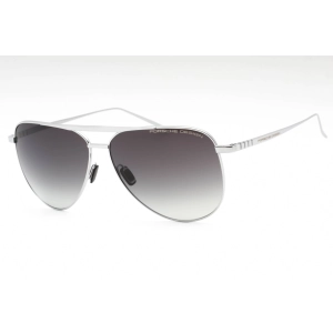 Porsche Men's Sunglasses - Palladium Metal Aviator Frame Smoke Gradient Lens | P8929 C