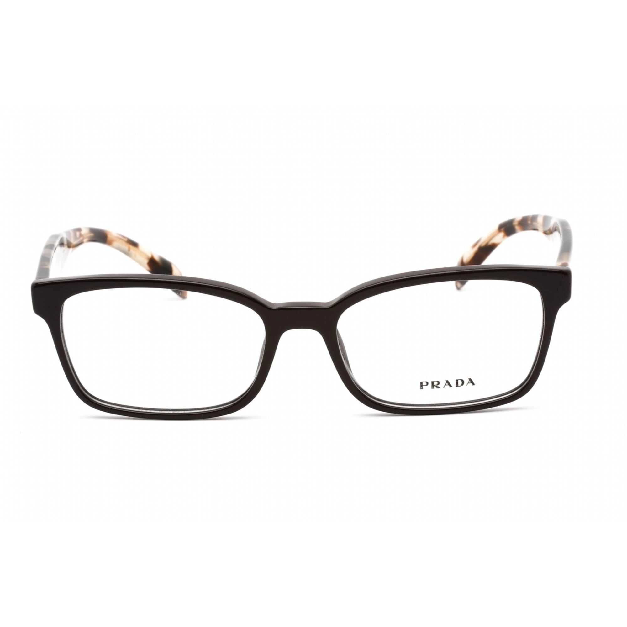 Prada Unisex Eyeglasses - Brown Plastic Rectangular Shape Frame | 0PR 18TV DHO1O1