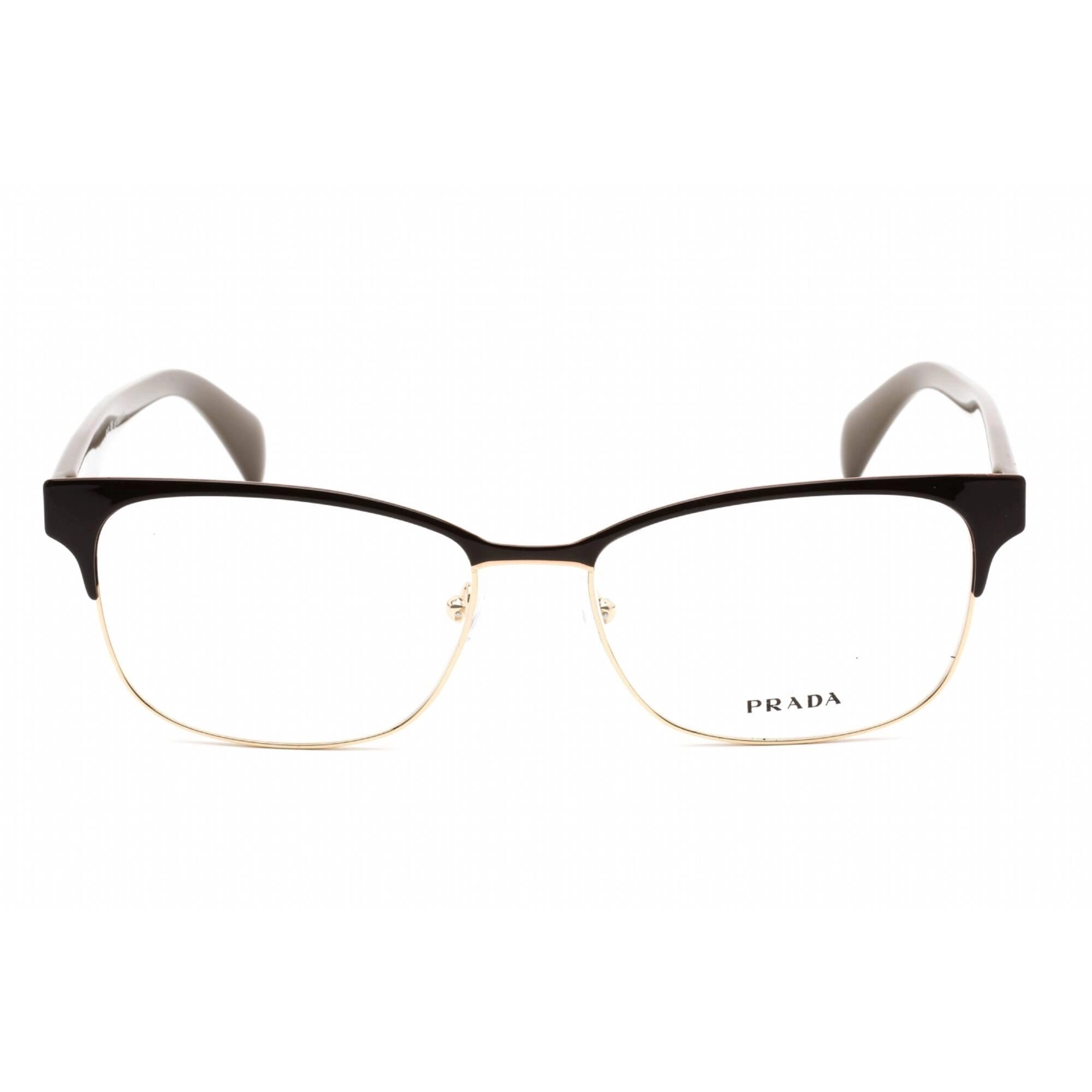 Prada Women's Eyeglasses - Dark Brown Metal Rectangular Shape Frame | 0PR 65RV DHO1O1