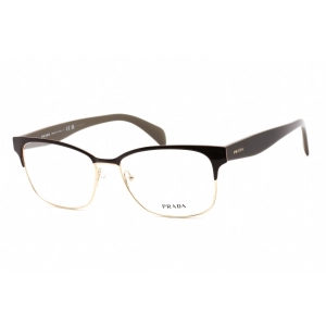 Prada Women's Eyeglasses - Dark Brown Metal Rectangular Shape Frame | 0PR 65RV DHO1O1