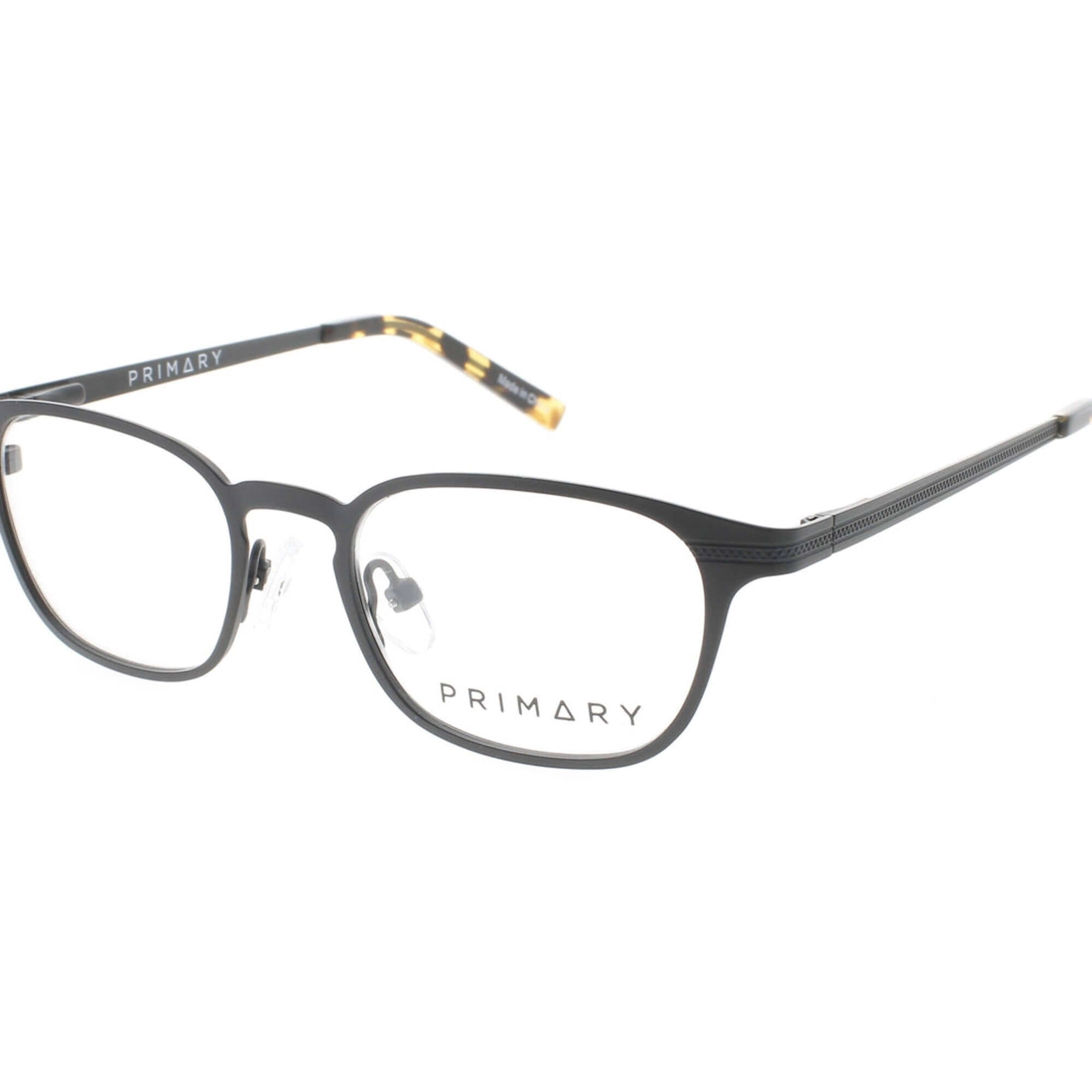 Primary Kid's Eyeglasses - Demo Lens Metal Oval Full Rim 43mm Frame | Pk130 Black