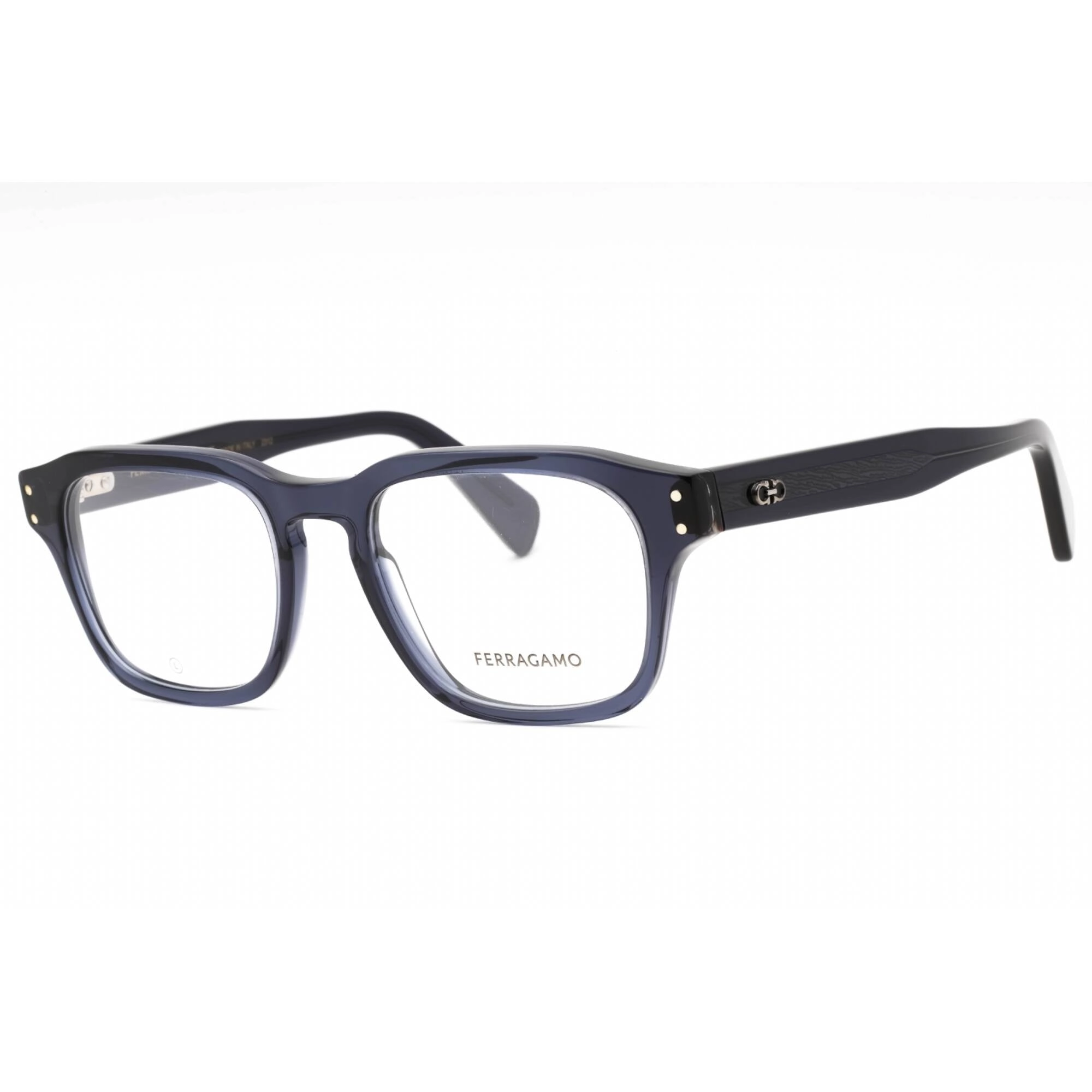 Salvatore Ferragamo Men's Eyeglasses - Crystal Navy Rectangular Frame | SF2958 420