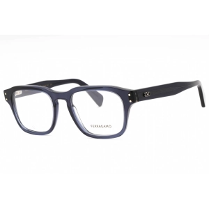Salvatore Ferragamo Men's Eyeglasses - Crystal Navy Rectangular Frame | SF2958 420
