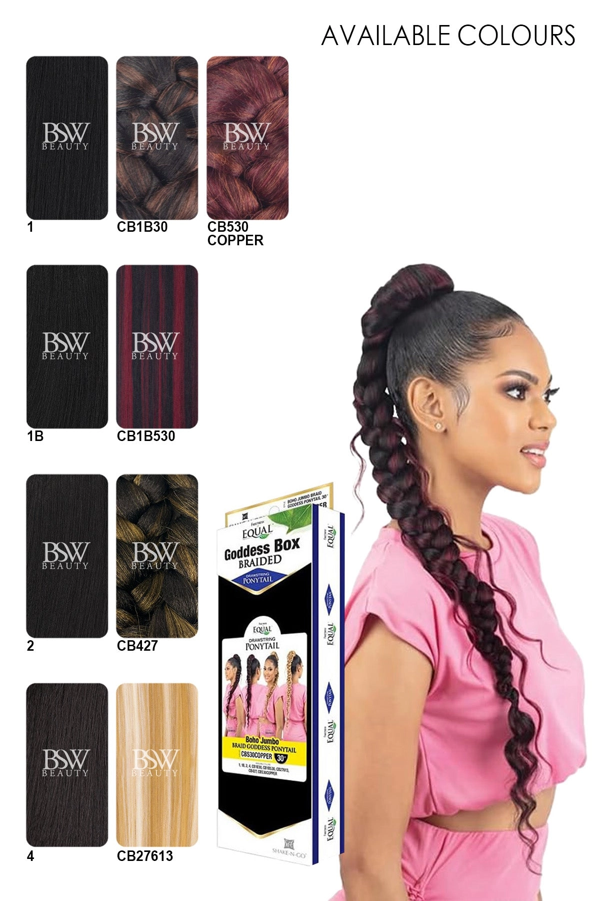SHAKE N GO FREETRESS JUMBO BRAID GODDESS PONYTAIL 30"