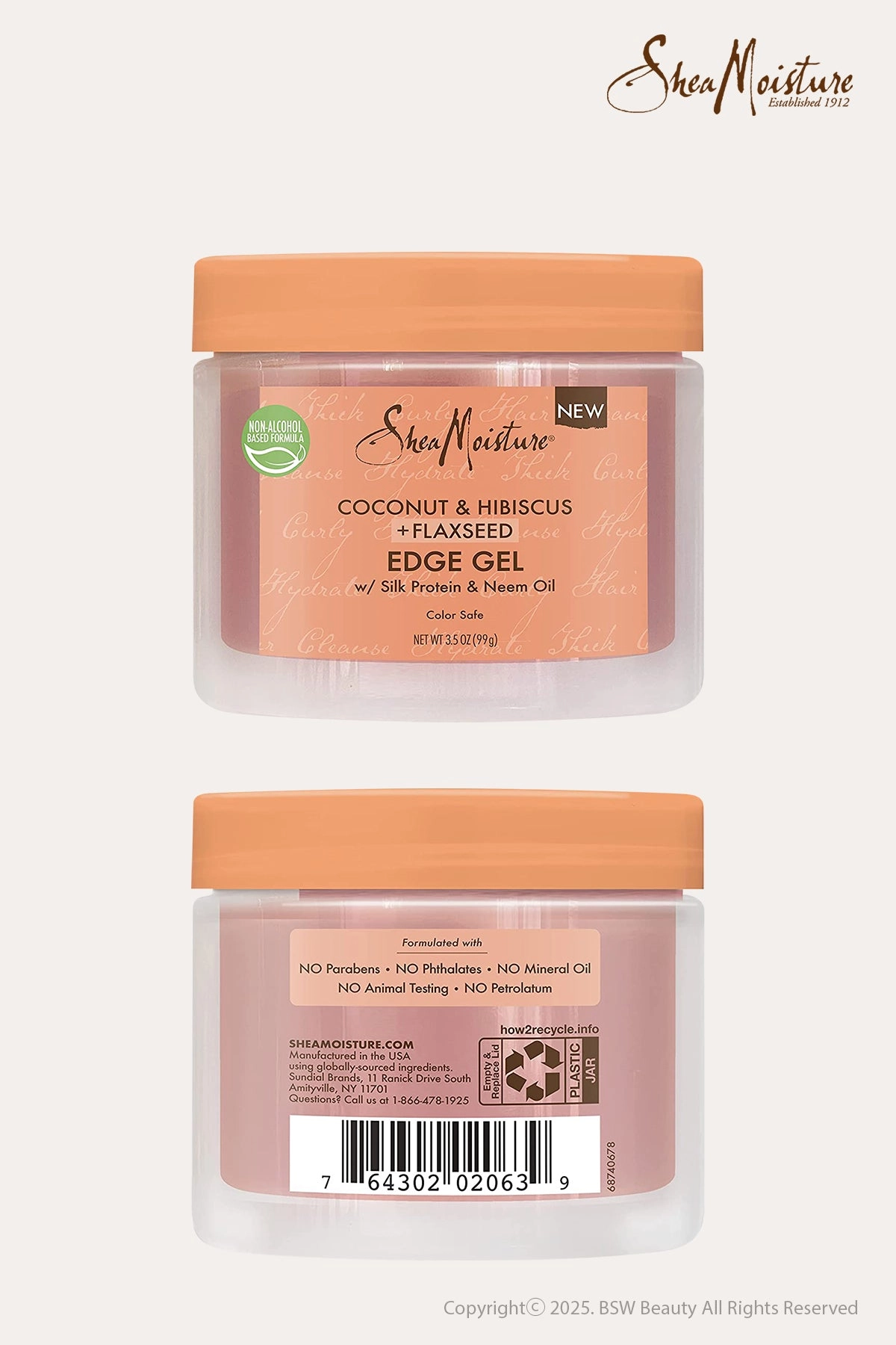 SHEA MOISTURE COCONUT & HIBISCUS   FLAXSEED EDGE GEL 3.5oz