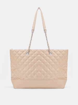 Simple Casual Large Capacity Check Metal Chain Tote Bag