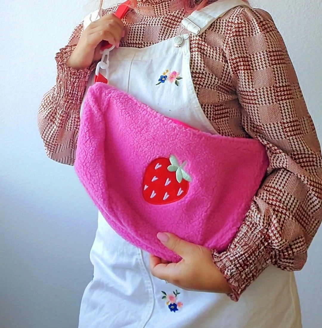 Strawberry Fluffy Sling Bag