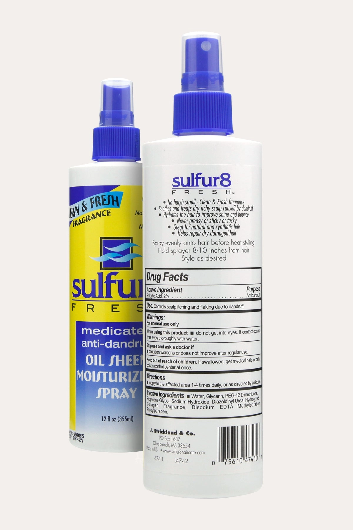 SULFUR8 FRESH MEDICATED ANTI-DANDRUFF OIL SHEEN MOISTURIZING SPRAY 12oz