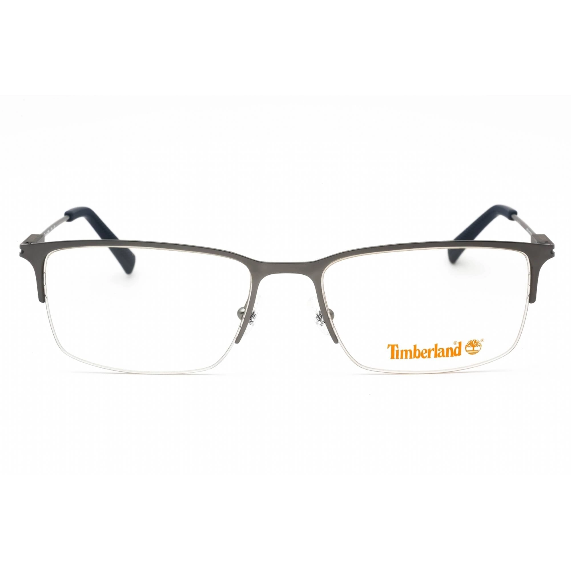 Timberland Men's Eyeglasses - Matte Dark Nickeltin Metal Half Rim Frame | TB1758 007