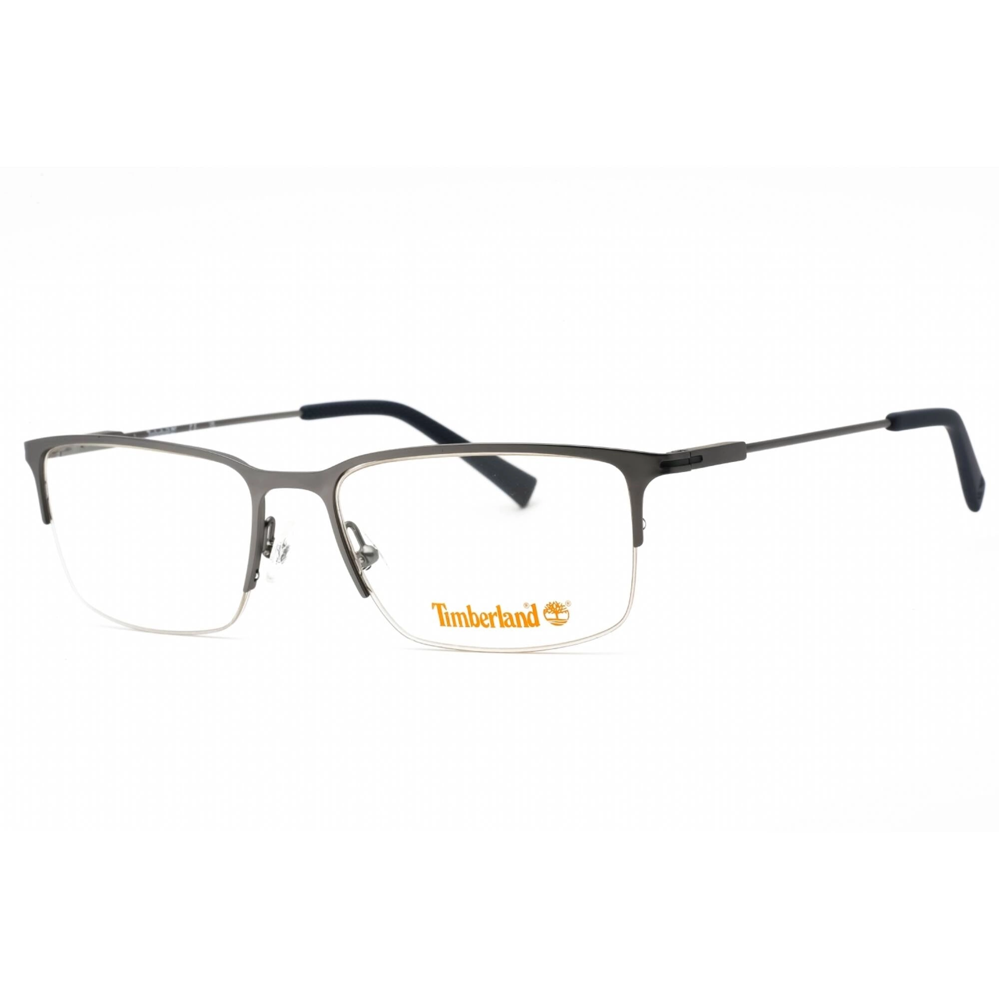 Timberland Men's Eyeglasses - Matte Dark Nickeltin Metal Half Rim Frame | TB1758 007