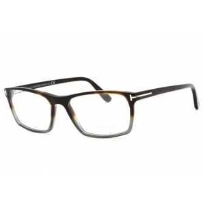 Tom Ford Men's Eyeglasses - Shiny Havana Grey Full Rim Rectangular Frame | FT5295 055