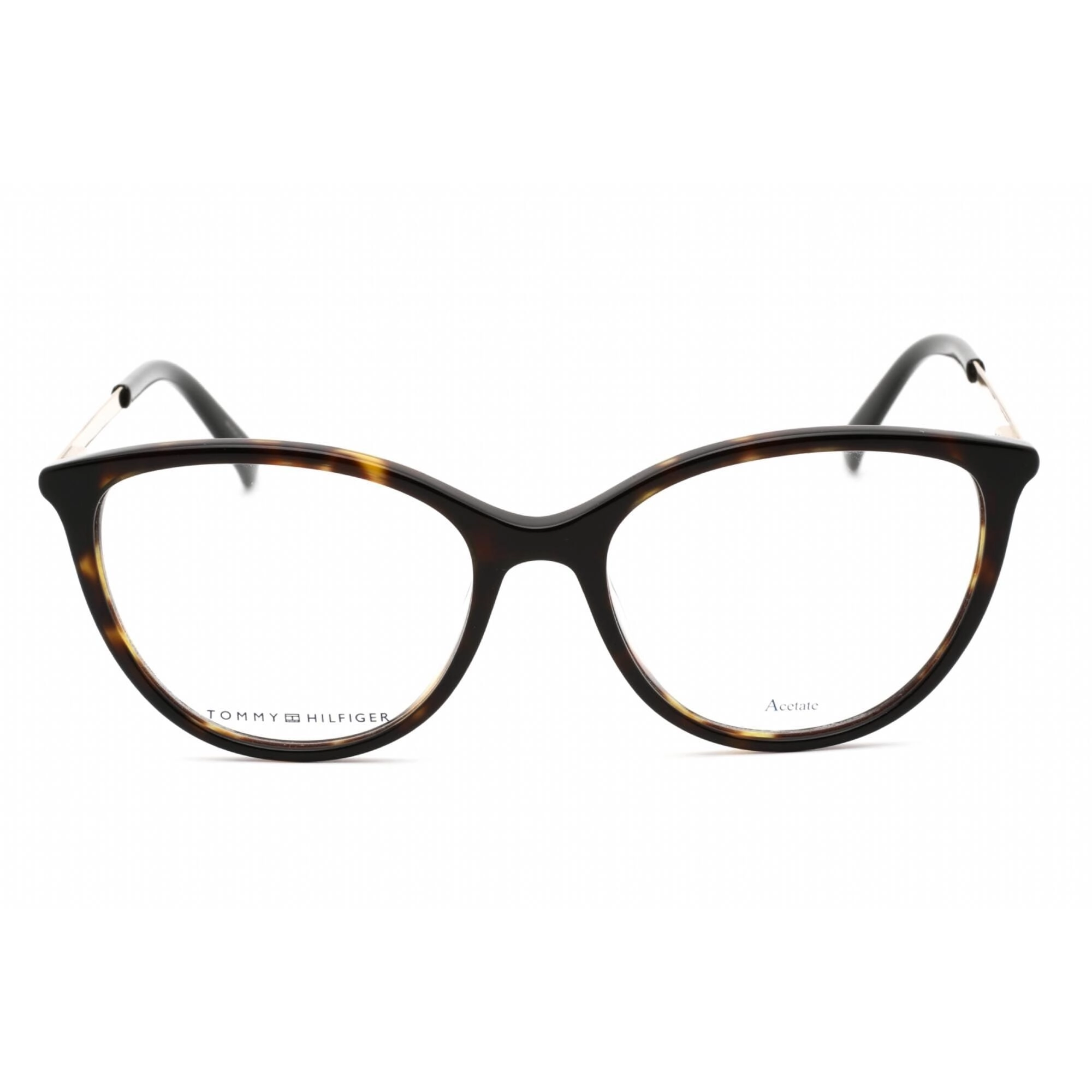 Tommy Hilfiger Women's Eyeglasses - Dark Havana Rectangular Frame | Th 1590 0086 00