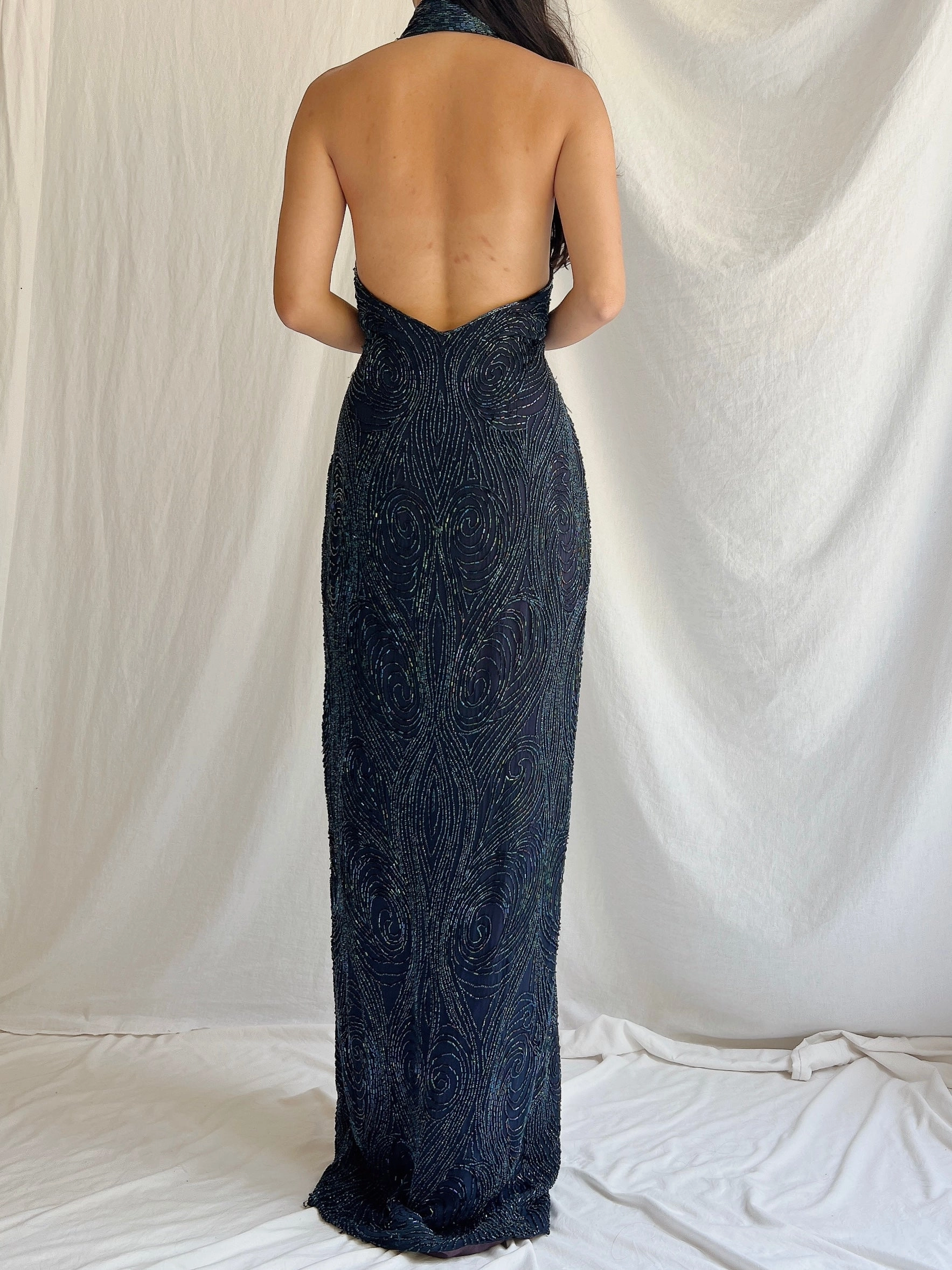 Vintage Silk Tuxedo Dress - M