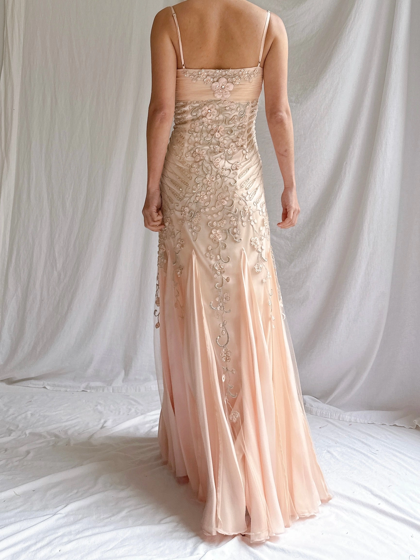 Vintage Sue Wong Embroidered Silk/Tulle Gown - S