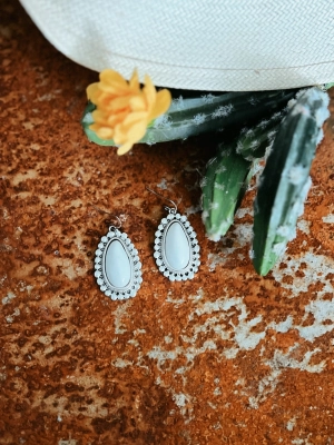 White Turquoise Earrings
