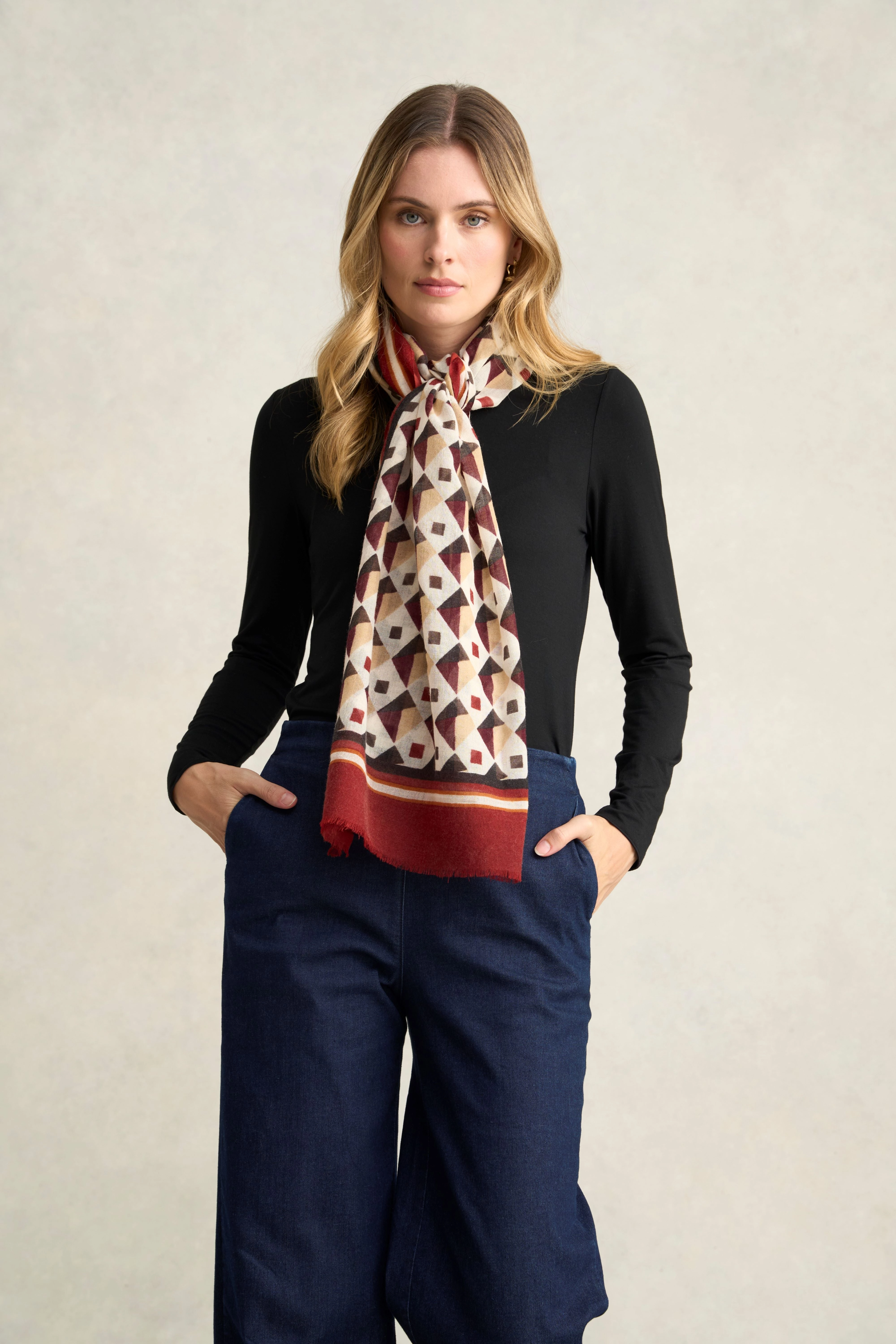 Winter Geo Wool Scarf - Multi