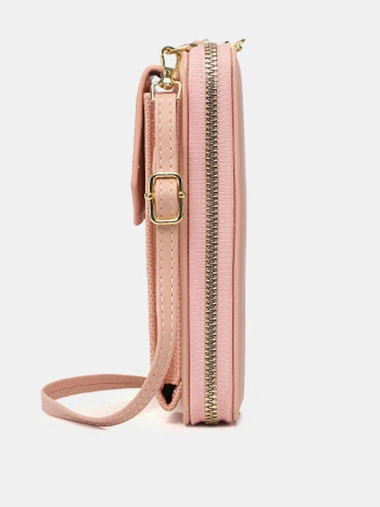Women's Casual Multi-function Phone PU Crossbody Bag