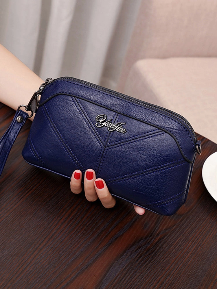 Women's PU Leather Wristlet Clutch Small Crossbody Shoulder Bag Wallet Purse
