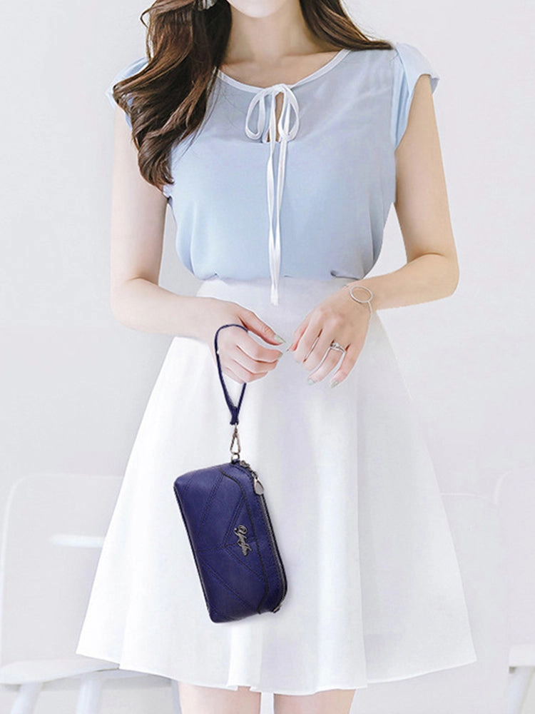 Women's PU Leather Wristlet Clutch Small Crossbody Shoulder Bag Wallet Purse