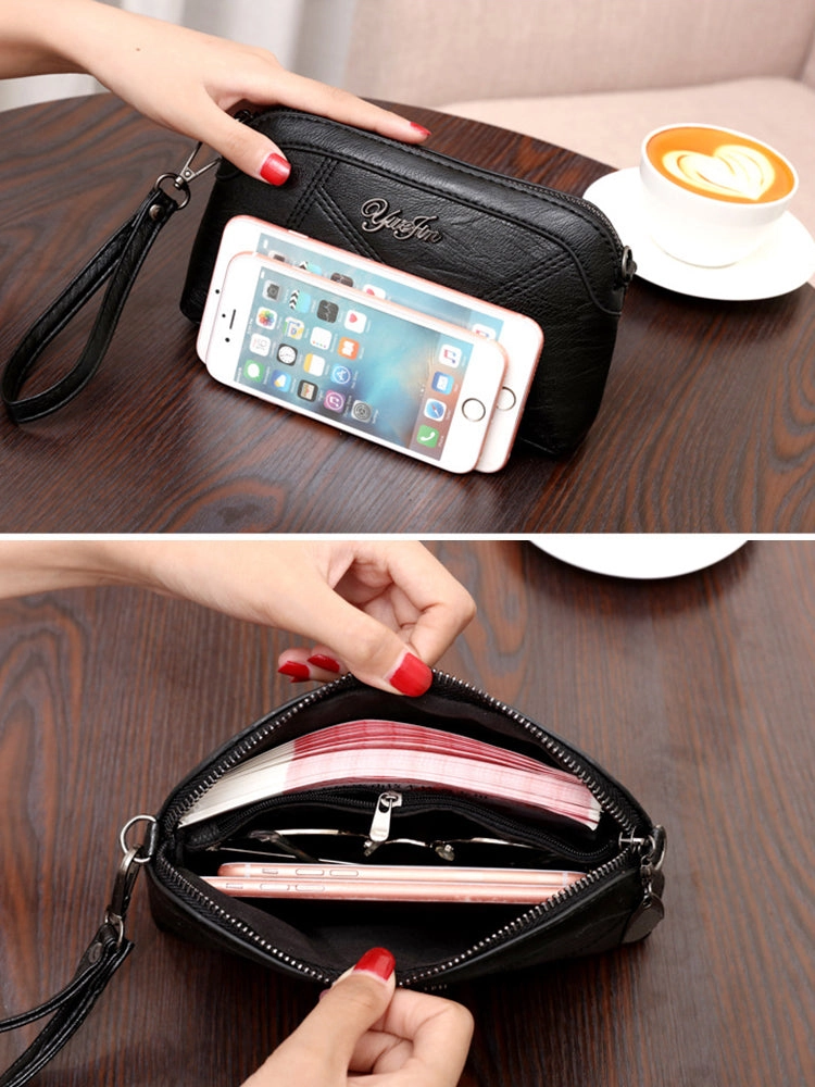 Women's PU Leather Wristlet Clutch Small Crossbody Shoulder Bag Wallet Purse