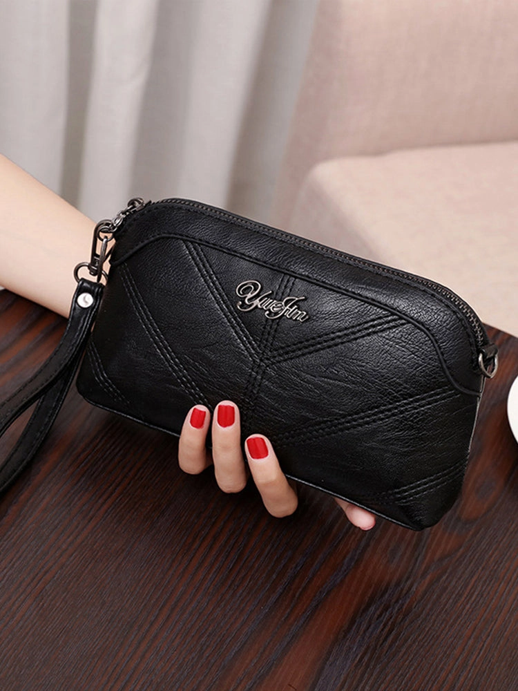 Women's PU Leather Wristlet Clutch Small Crossbody Shoulder Bag Wallet Purse