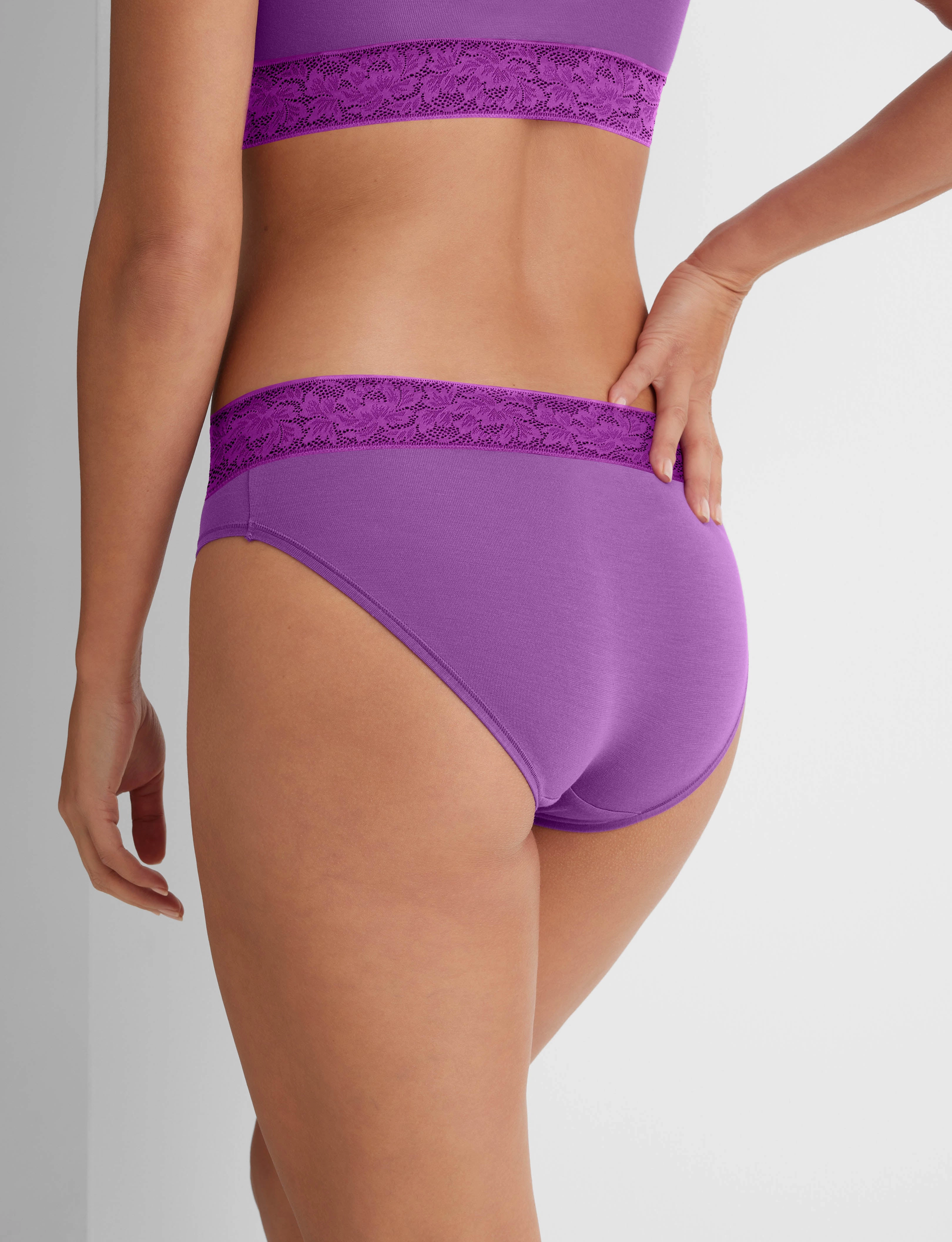 Women's Second Skin Brief, Lace Waist (3-Pack)