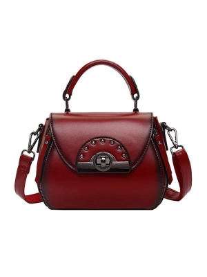 Women's Vintage Solid Color Soft Crossbody Purse Satchal Handbag